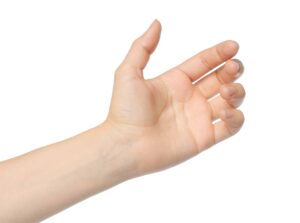 Hand with curled fingers