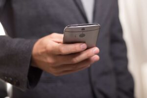 Person holding a smartphone